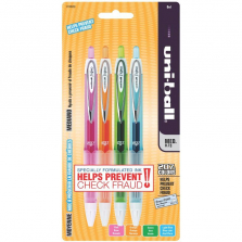 4-Piece Uni-Ball Signo Pens Medium Point - Pink, Orange, Green and Light Blue