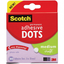 Scotch Permanent Adhesive Dots - Medium Craft 0.3" 300/Package
