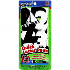 347-Piece Quick Letter and Number Pads Repositionable - Black and White with Glue Stick