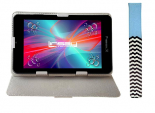 LINSAY 7 inch Quad Core 1280 x 800 IPS Screen Tablet with Light Blue Lines Leather Protective Case