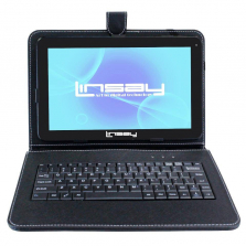 LINSAY 10.1 inch Quad Core Android Tablet - Black Keyboard Case