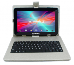 LINSAY 10.1 inch Quad Core 8GB Tablet Bundle Deluxe with Silver Keyboard