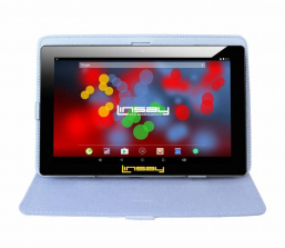 LINSAY 10.1 inch Quad Core 1280 x 800 IPS Screen Tablet 16GB with White Leather Protective Case