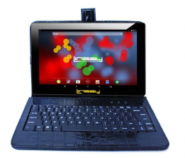 LINSAY 10.1 inch Quad Core 1280 x 800 IPS Screen Tablet 16GB with Black Crocodile Style Leather Keyboard Case