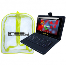 LINSAY 10.1 inch Quad Core 1280 x 800 IPS Screen Tablet 16GB with Black Keyboard and Kids Backpack