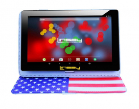 LINSAY 10.1 inch Quad Core 1280 x 800 IPS Screen Tablet 16GB with USA Style Leather Protective Case