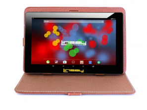 LINSAY 10.1 inch Quad Core 1280 x 800 IPS Screen Tablet 16GB with Brown Leather Protective Case