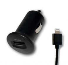 Symtek Apple Licensed USB Car Charger with Lightning Charge and Sync Cable