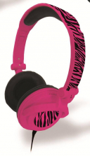 Maxell Amplified DJ Style Headphone - Hot Pink Zebra