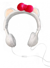 FuneTunez Plush Headphones - White Kitty