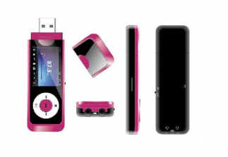 MP3 Player with Dual Earphone Jack - Pink