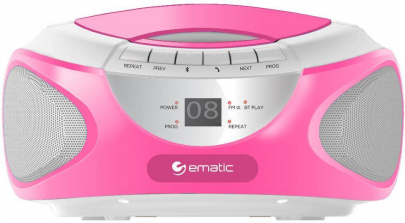 Ematic EBB9224PN Bluetooth CD Boombox - Pink