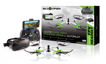 Sky Viper(R) V2450 GPS Streaming Video Drone with FPV Headset