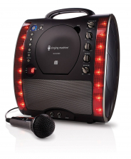 The Singing Machine Portable Karaoke System with LED Disco Lights and Microphone - Black