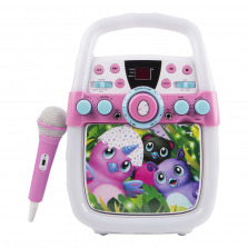 Hatchimals New Flashing Lights Karaoke Machine - White/Pink