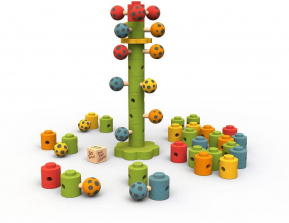 BeginAgain Toys Ladybug Flower Tower Game