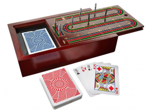 Ideal Premium Wood Cabinet Cribbage Classic Card Game