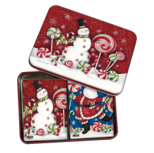 Lang Peppermint Christmas Tin Playing Cards Set