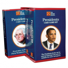 Presidents 3-Deck Card Game Bookcase Set