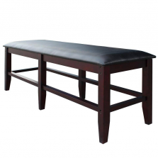 Hathaway Unity Spectator Storage Bench - Rich Mahogany Finish