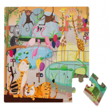 Janod Tactile Jigsaw Puzzle 20-Piece - A Day At the Zoo