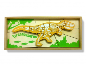 BeginAgain Toys Dino Skeleton Tyrannosaurus 2-Sided Jigsaw Puzzle - 19-piece