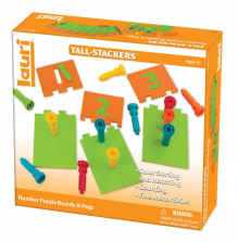 LAURI Tall-Stackers Number Puzzle Boards & Pegs