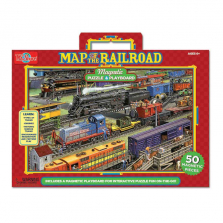 T.S. Shure Classic Railroad Magnetic Playboard and Puzzle - 45-piece