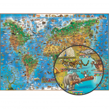 Animals of the World Map Jigsaw Puzzle - 300-piece