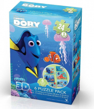 Disney Pixar Finding Dory Super 3D Rectangular Jigsaw Puzzle Box 24-Piece - 6 Pack