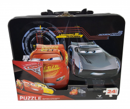 Disney Pixar Cars 3 Lunch Box Tin with Handle Jigsaw Puzzle - 24-piece