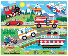 Melissa & Doug Vroom & Zoom Vehicle Sound Puzzle - 8 Piece