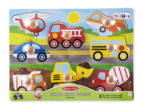 Melissa & Doug Vehicles Jumbo Knob Wooden Puzzle - 8-piece