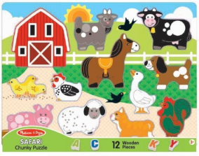 Melissa & Doug Farm Chunky Wooden Puzzle - 12-Piece