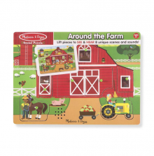 Melissa & Doug Around the Farm Wooden Sound Puzzle - 8 piece