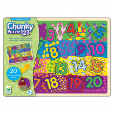 The Learning Journey My First Lift and Learn 123 Chunky Wooden Puzzle - 20-piece