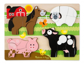 Melissa & Doug Farm Animals Wooden Chunky Jigsaw Puzzle (20 pieces)