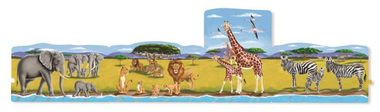 Melissa & Doug Safari 4-in-1 Jumbo Linking Jigsaw Floor Puzzle (96 pcs, 5 feet long)