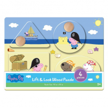 Peppa Pig Lift and Look Chunky Wood Puzzle - 4-Piece