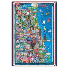 T.S. Shure Map of Chicago Magnetic Playboard and Puzzle