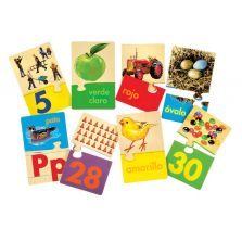 T.S. Shure Match 'N Snap Wooden 3 Puzzle Set - ABCs, 123s and Shapes and Colors Spanish Version