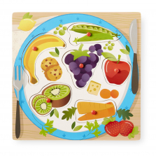 Imaginarium 6 Piece Food Peg Puzzle - Lunch Plate