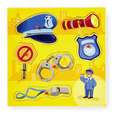 Imaginarium 6 Piece Occupation Peg Puzzle with Pocket - Policeman