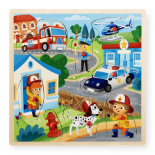 Imaginarium Discovery 8-Piece Wooden Peg Puzzle with Pocket - Rescue