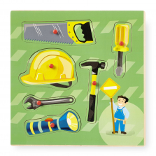 Imaginarium 6 Piece Occupation Peg Puzzle with Pocket - Construction Worker