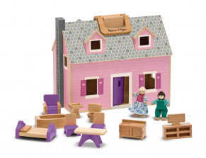 Melissa & Doug Fold and Go Wooden Dollhouse