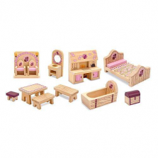 Melissa & Doug Princess Castle Wooden Dollhouse Furniture (12 pcs)