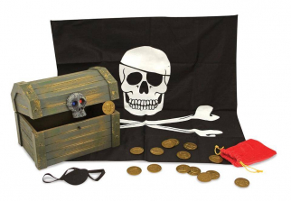 Melissa & Doug Wooden Pirate Chest Pretend Playset