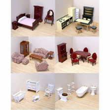 Melissa & Doug Classic Victorian Wooden and Upholstered Dollhouse Furniture (35 pcs)