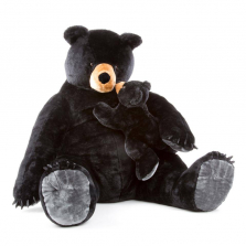 Melissa & Doug Giant Black Bear and Baby Cub - Lifelike Stuffed Animals (nearly 3 feet tall)